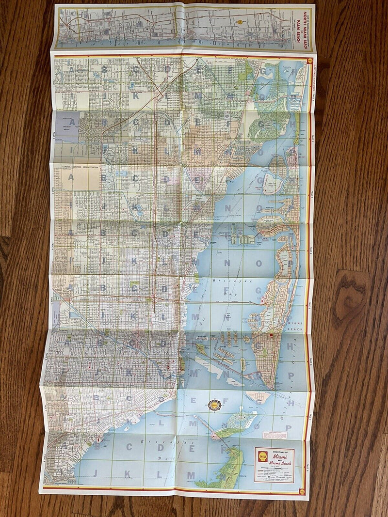 Load image into Gallery viewer, 1963 Shell Miami Florida Street Guide Transportation Travel Road Map