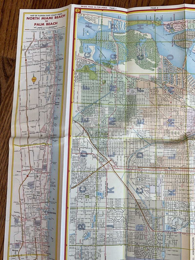 Load image into Gallery viewer, 1963 Shell Miami Florida Street Guide Transportation Travel Road Map
