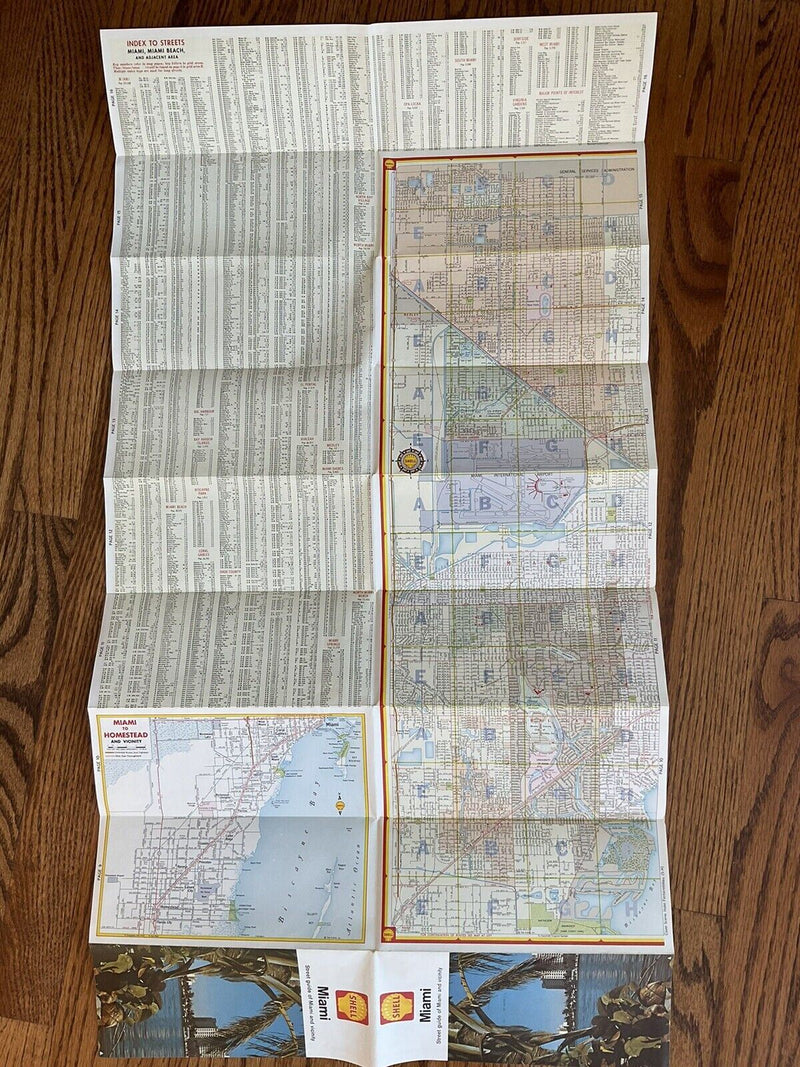 Load image into Gallery viewer, 1963 Shell Miami Florida Street Guide Transportation Travel Road Map