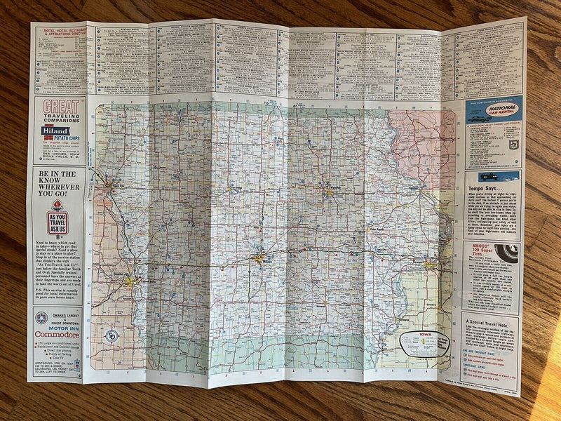 Load image into Gallery viewer, 1969 Standard Iowa State Highway Transportation Travel Road Map