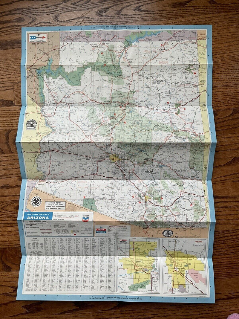 Load image into Gallery viewer, 1971 Chevon Arizona State Highway Transportation Travel Road Map