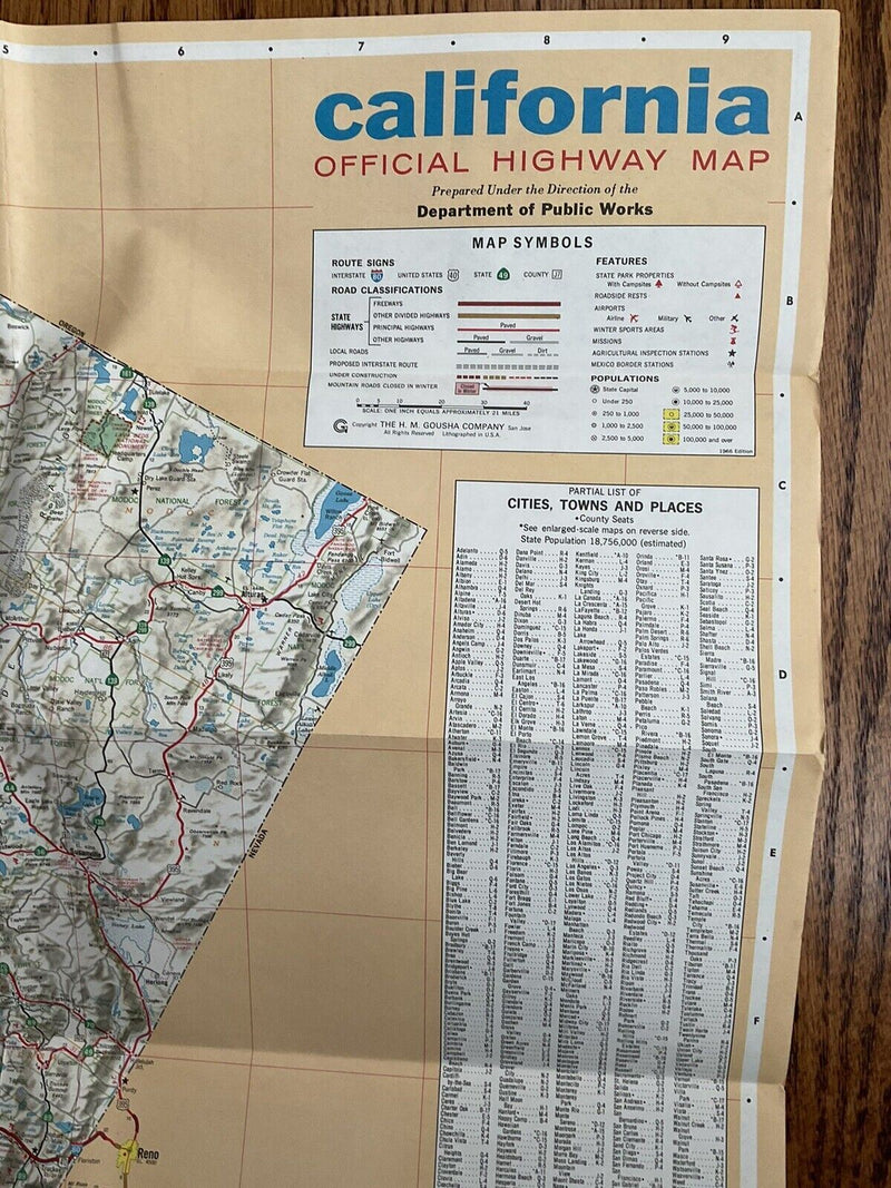 Load image into Gallery viewer, 1966 Official California State Highway Transportation Travel Road Map