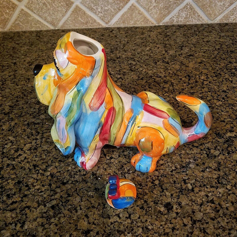 Load image into Gallery viewer, Basset Hound Dog Teapot Décor Ceramics Animal Tea Pot Blue Sky Heather Goldminc
