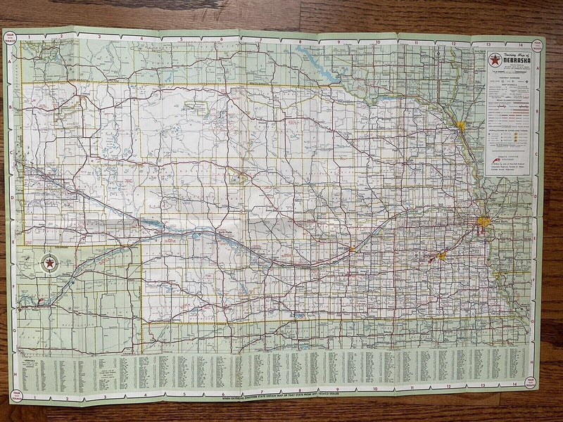 Load image into Gallery viewer, 1964 Texaco Nebraska State Highway Transportation Travel Road Map