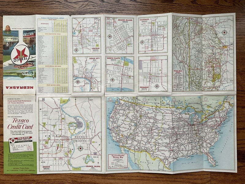 Load image into Gallery viewer, 1964 Texaco Nebraska State Highway Transportation Travel Road Map