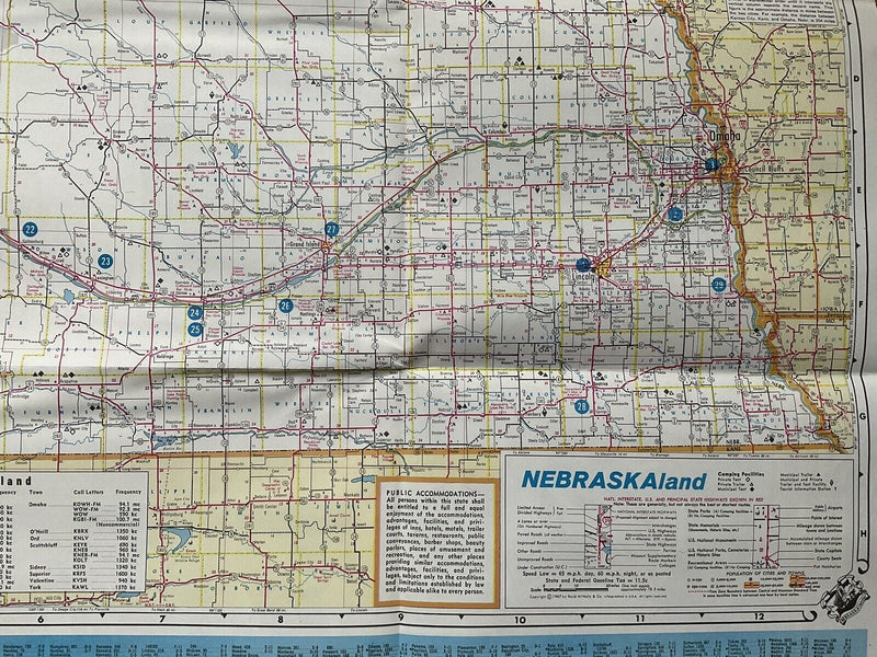 Load image into Gallery viewer, 1967 Official Nebraska Nebraskaland Transportation Travel Road Map