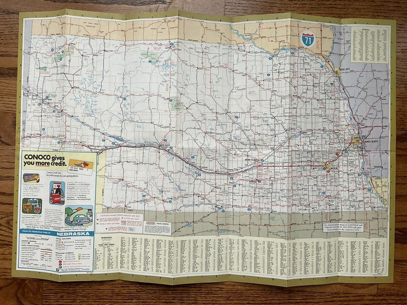 Load image into Gallery viewer, 1971 Conoco Nebraska Transportation Travel Road Map