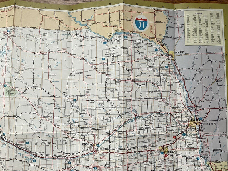Load image into Gallery viewer, 1971 Conoco Nebraska Transportation Travel Road Map
