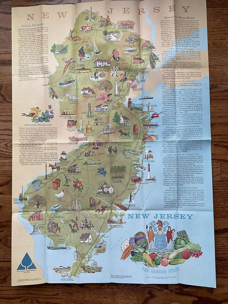 Load image into Gallery viewer, 1963 New Jersey Poster Map
