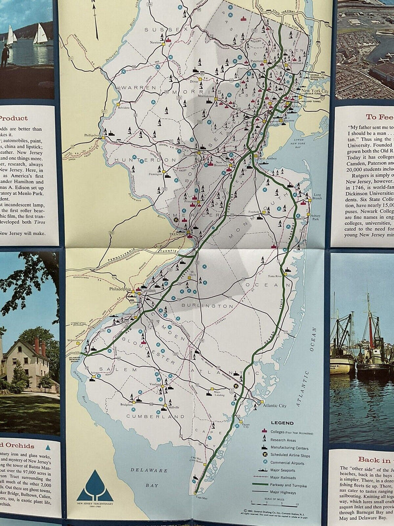 Load image into Gallery viewer, 1963 New Jersey Poster Map