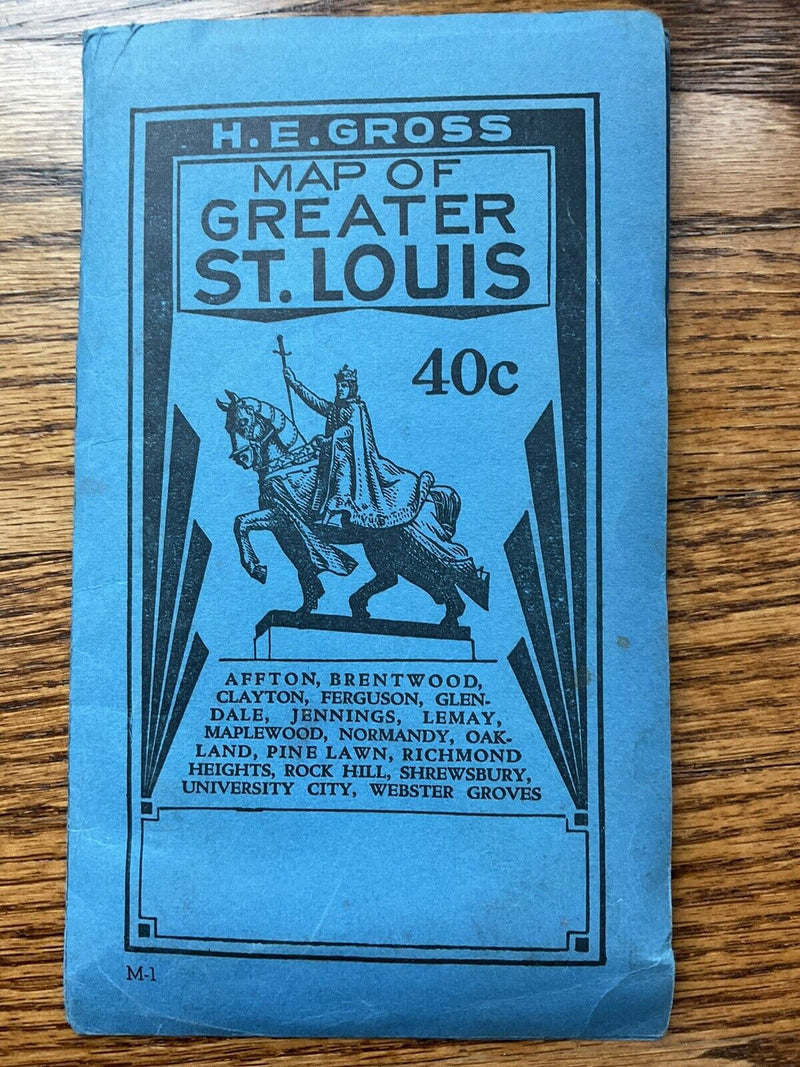 Load image into Gallery viewer, Vintage H.E. Gross Henry Emmett Map of Greater St. Louis Travel Road Map