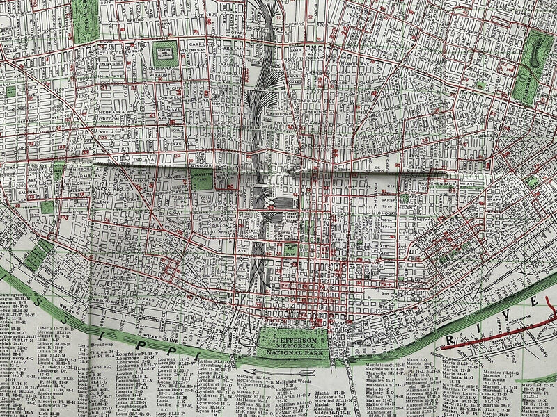 Load image into Gallery viewer, Vintage H.E. Gross Henry Emmett Map of Greater St. Louis Travel Road Map