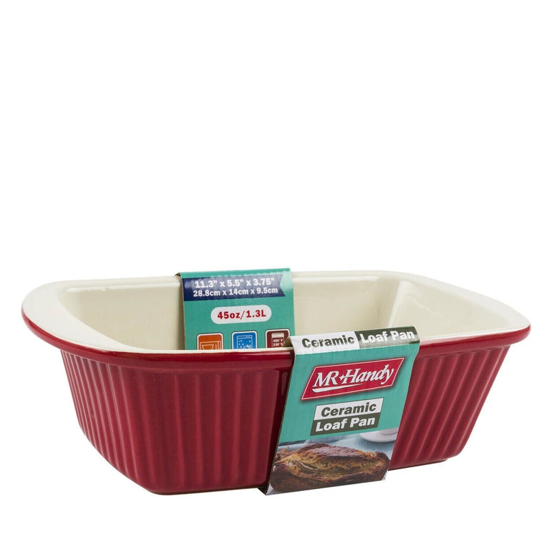 Load image into Gallery viewer, 1.5 qt Rectangle Baking Pan Red Ceramic Casserole Baker Roasting Loaf Dish