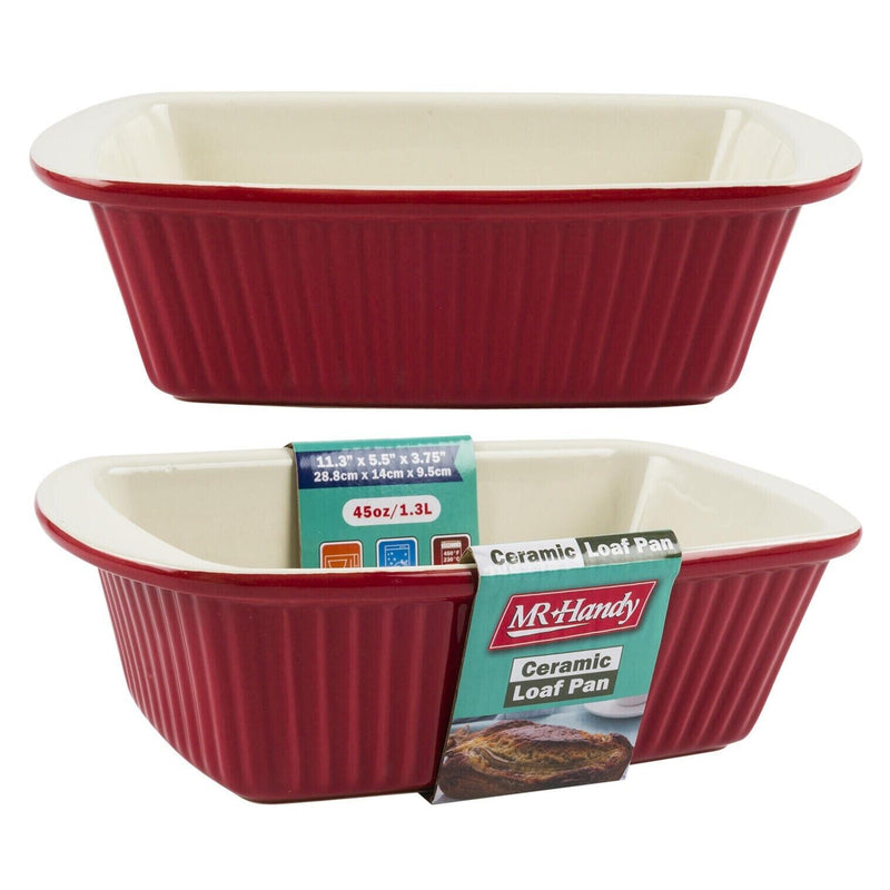 Load image into Gallery viewer, 1.5 qt Rectangle Baking Pan Red Ceramic Casserole Baker Roasting Loaf Dish