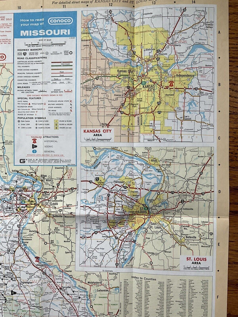 Load image into Gallery viewer, 1972 Conoco Missouri State Highway Transportation Travel Road Map