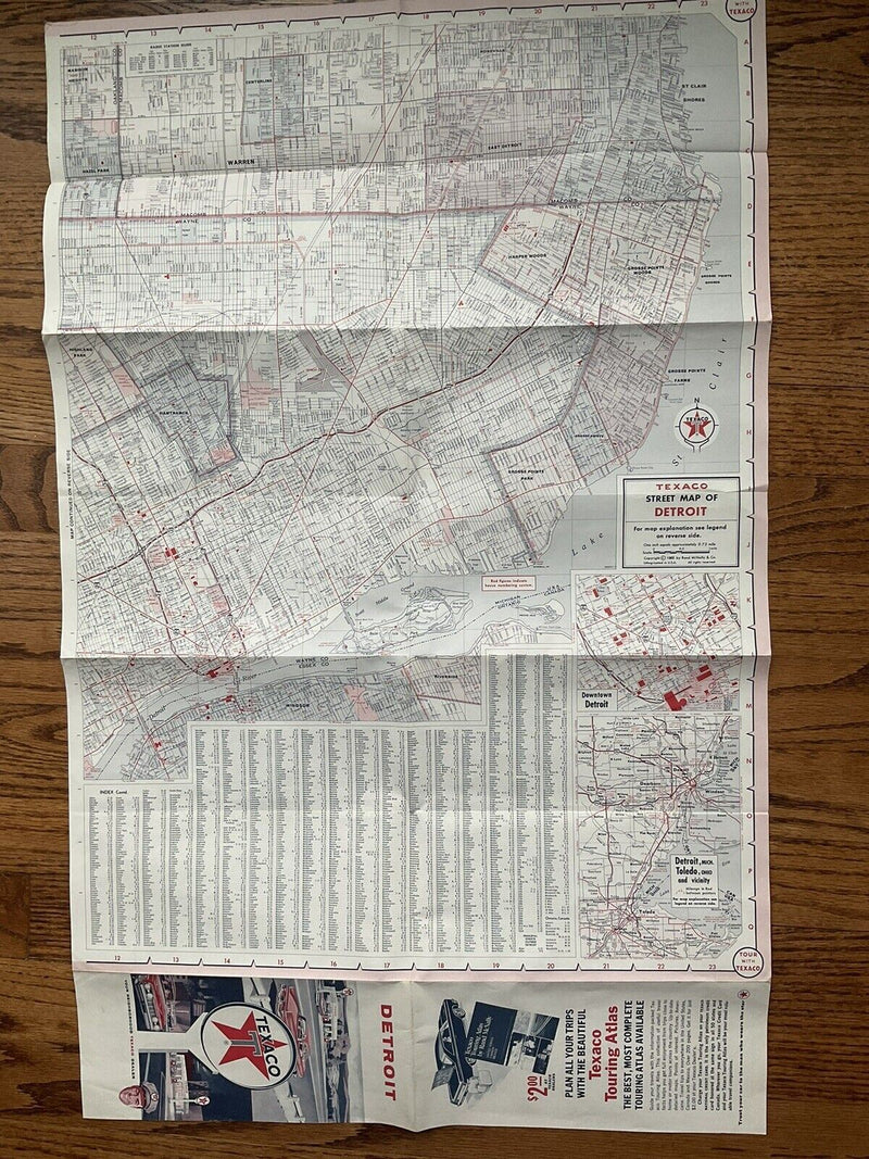 Load image into Gallery viewer, 1965 Texaco Oil Detroit Michigan Highway Transportation Travel Road Map