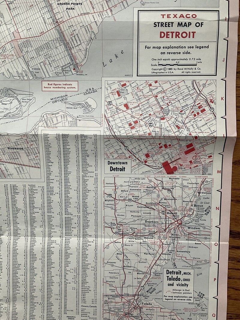 Load image into Gallery viewer, 1965 Texaco Oil Detroit Michigan Highway Transportation Travel Road Map