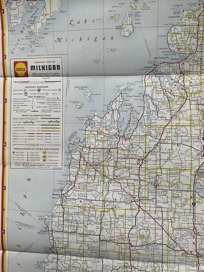 Load image into Gallery viewer, 1964 Shell Oil Michigan State Highway Transportation Travel Road Map