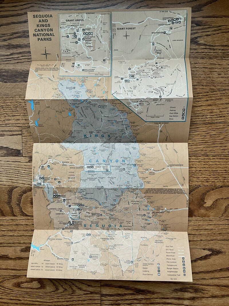 Load image into Gallery viewer, 1975 Sequoia and Kings Canyon National Park Official Map