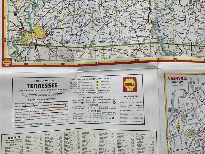 Load image into Gallery viewer, 1963 Shell Kentucky Tennessee US State Highway Transportation Travel Road Map