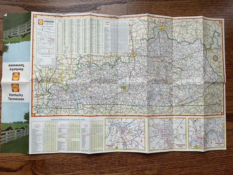 Load image into Gallery viewer, 1963 Shell Kentucky Tennessee US State Highway Transportation Travel Road Map