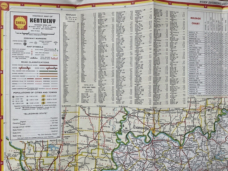 Load image into Gallery viewer, 1963 Shell Kentucky Tennessee US State Highway Transportation Travel Road Map