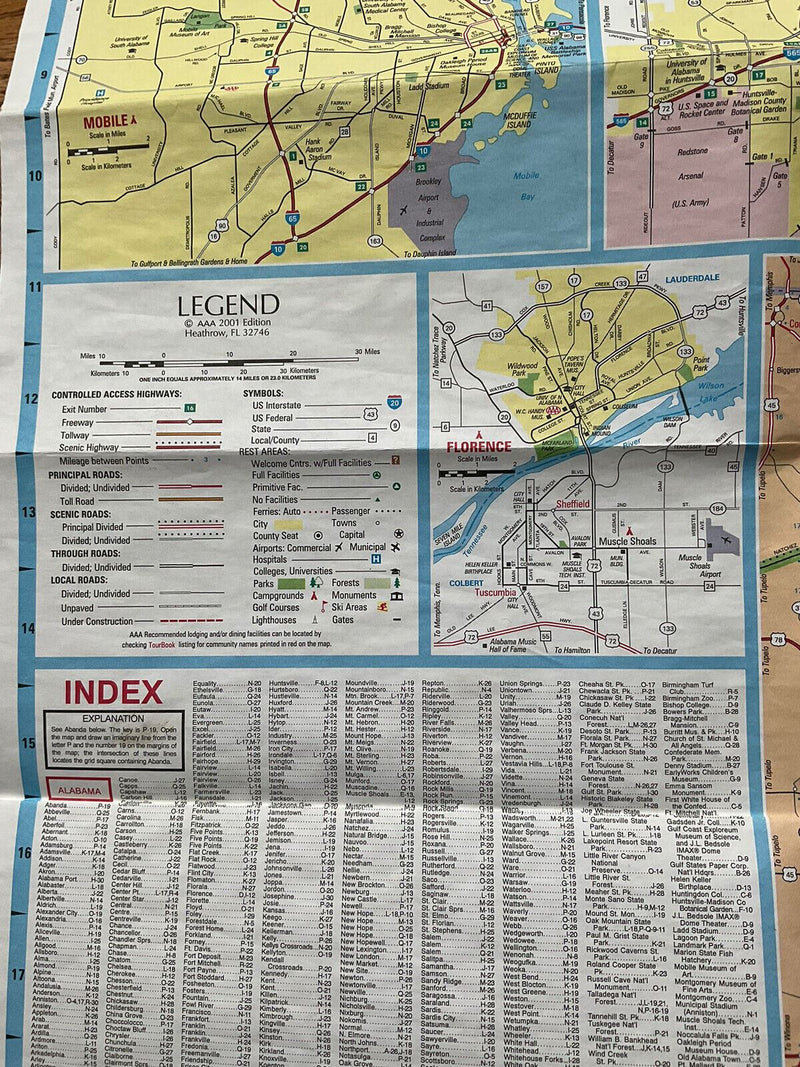 Load image into Gallery viewer, 2001 Alabama Georgia AAA State Highway Transportation Travel Road Map