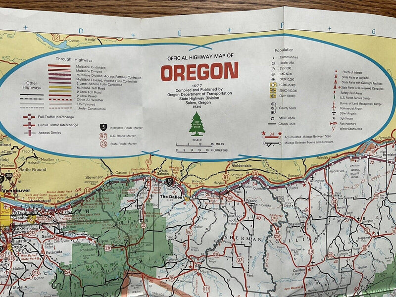 Load image into Gallery viewer, 1977 Official Oregon State Highway Transportation Travel Road Map