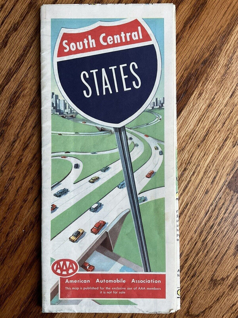 Load image into Gallery viewer, Road Map of South Central States USA by AAA Travel 1958 Transportation