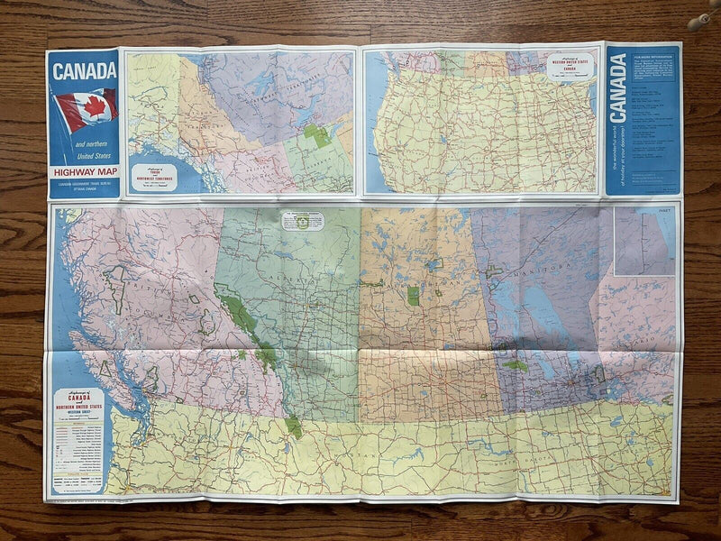 Load image into Gallery viewer, 1966 Northern Canada official Highway Transportation Travel Road Map