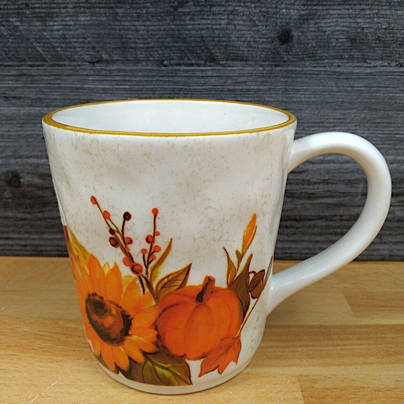Load image into Gallery viewer, Farmwood Valley Harvest Pumpkin Floral Coffee Mug Ceramic Tea Cup 16oz Blue Sky