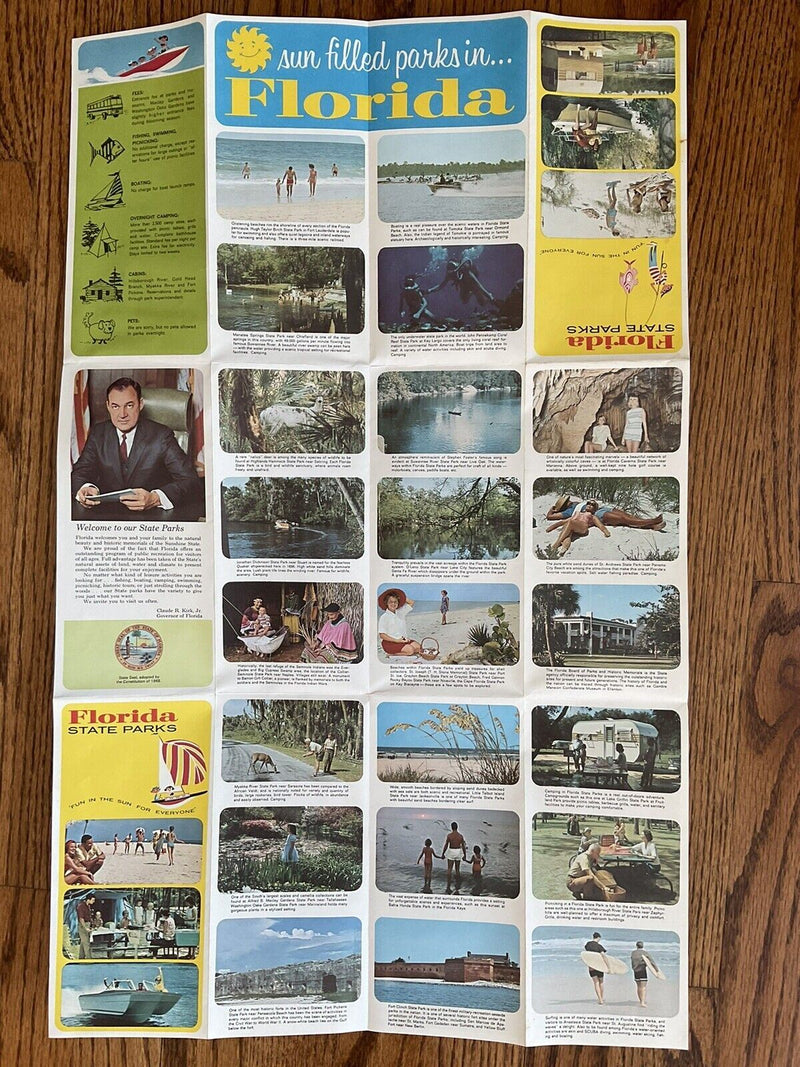 Load image into Gallery viewer, 1968 Official Florida State Parks Vacation Road Map with Cities