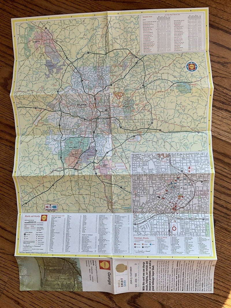 Load image into Gallery viewer, 1968 Shell Oil Georgia State Highway Transportation Travel Road Map with Cities