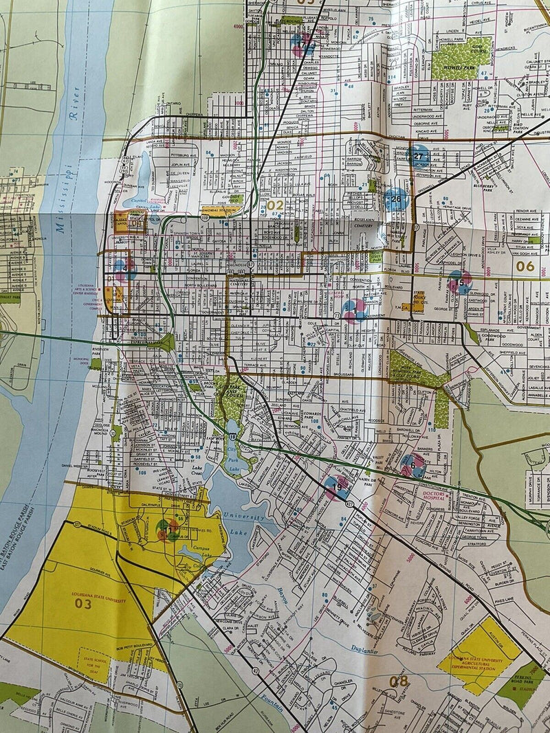 Load image into Gallery viewer, 1982 Official Baton Rouge Louisiana Transportation Travel Road Map with Cities