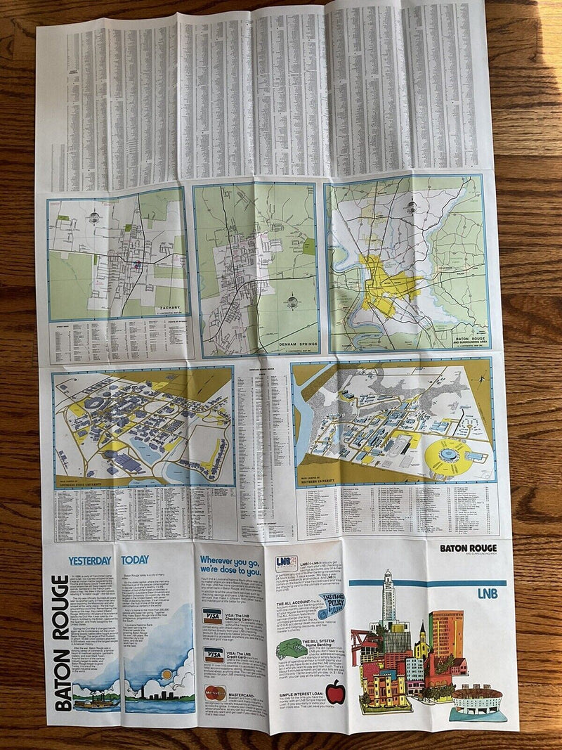 Load image into Gallery viewer, 1982 Official Baton Rouge Louisiana Transportation Travel Road Map with Cities