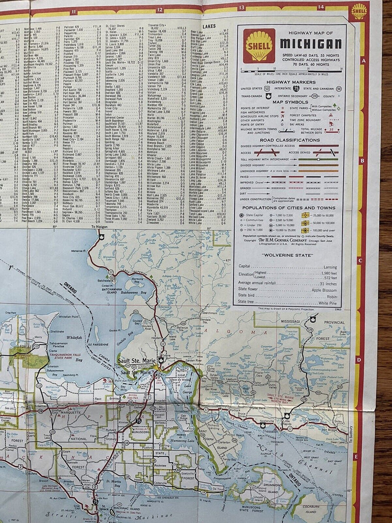Load image into Gallery viewer, 1963 Shell Oil Michigan State Highway Transportation Travel Road Map