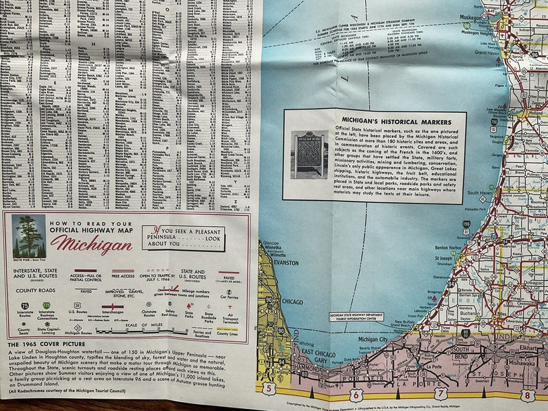 Load image into Gallery viewer, 1965 Leonard Michigan State Highway Transportation Travel Road Map