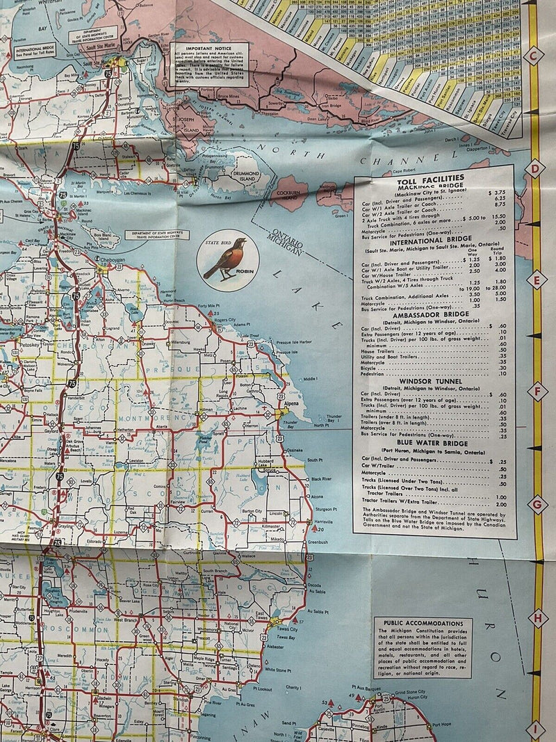 Load image into Gallery viewer, 1967 Official Michigan State Highway Transportation Travel Road Map