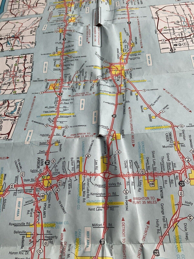 Load image into Gallery viewer, 1967 Official Michigan State Highway Transportation Travel Road Map