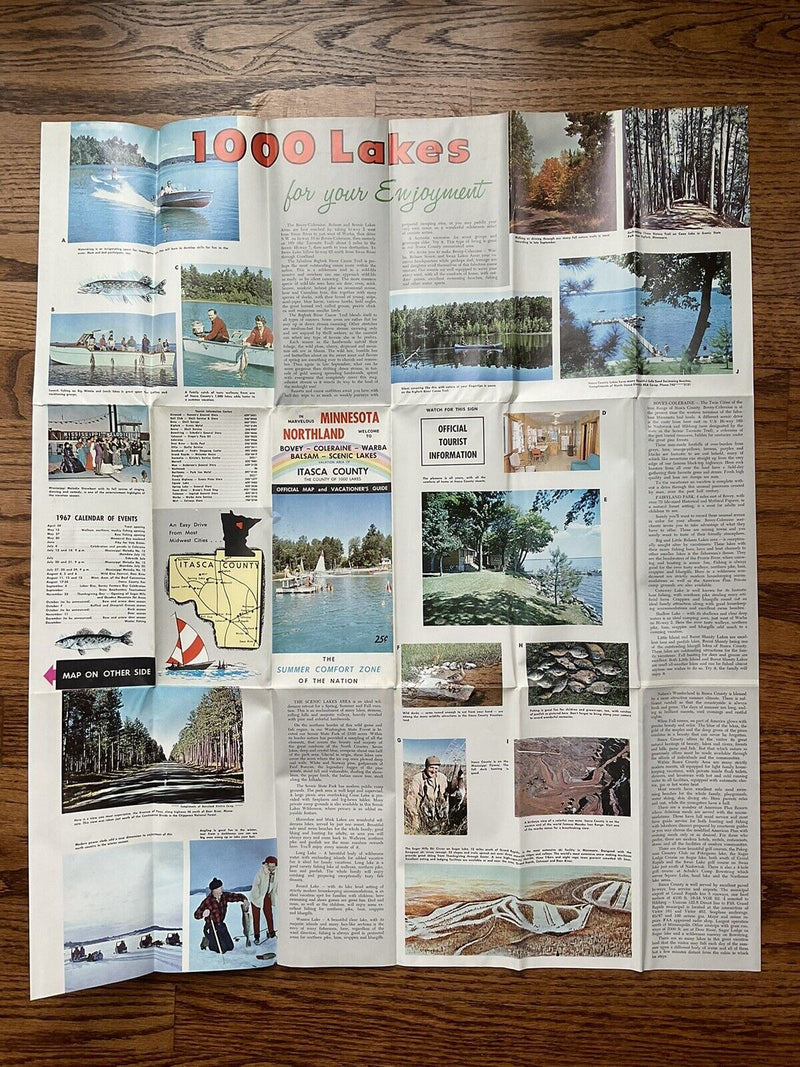 Load image into Gallery viewer, 1967 Itasca County Minnesota Vacation Guide and Official Travel Map