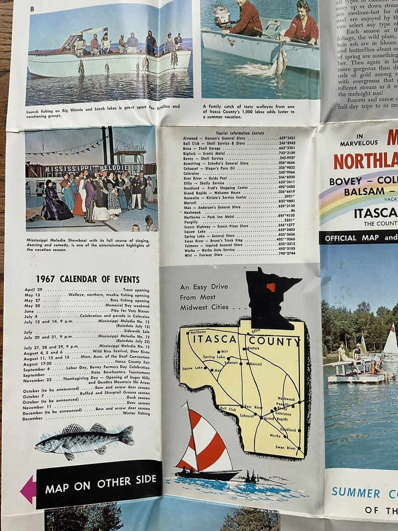 Load image into Gallery viewer, 1967 Itasca County Minnesota Vacation Guide and Official Travel Map