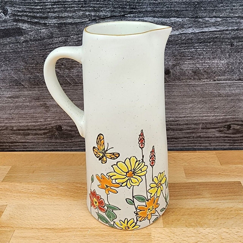 Load image into Gallery viewer, Summer Butterflies and Daisy Embossed Pitcher Decorative Floral Home by Blue Sky