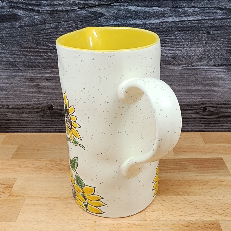 Load image into Gallery viewer, Sunflower and Yellow Bird Embossed Pitcher Decorative Floral Home by Blue Sky