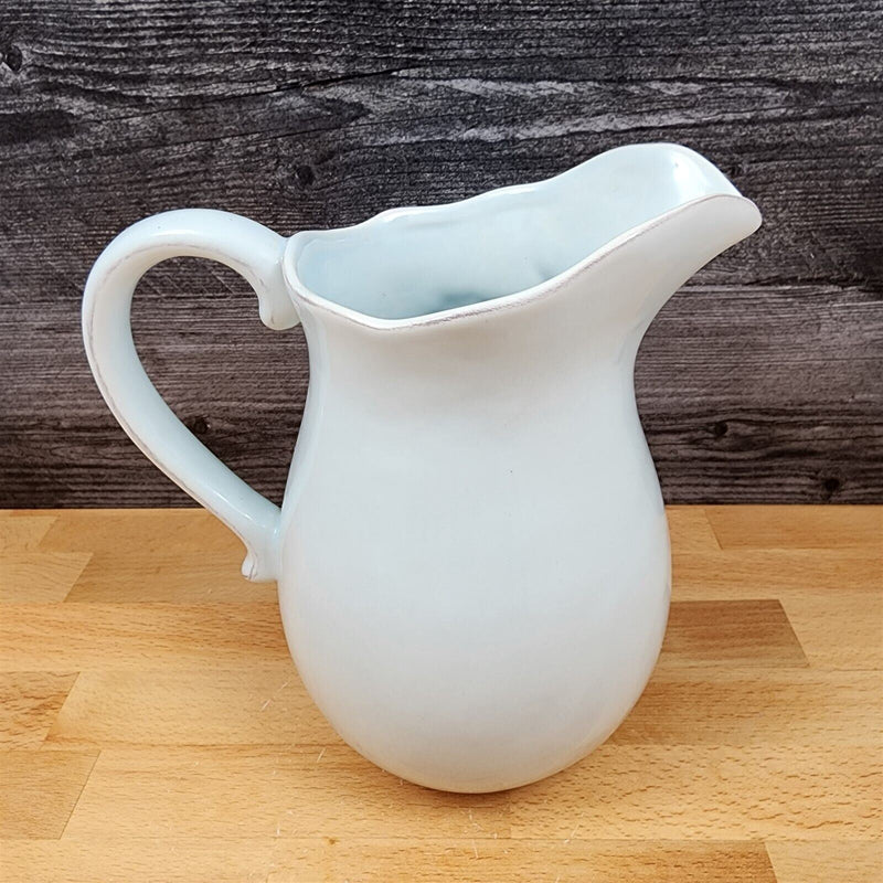 Load image into Gallery viewer, Blue Laguna Pitcher Embossed Shells Decorative Ocean Sea Ceramic Blue Sky