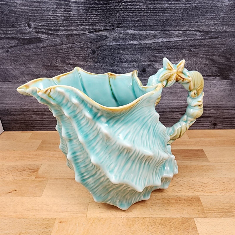 Load image into Gallery viewer, Shell Figure Pitcher Embossed Decorative Ocean Conch Sea Life by Blue Sky