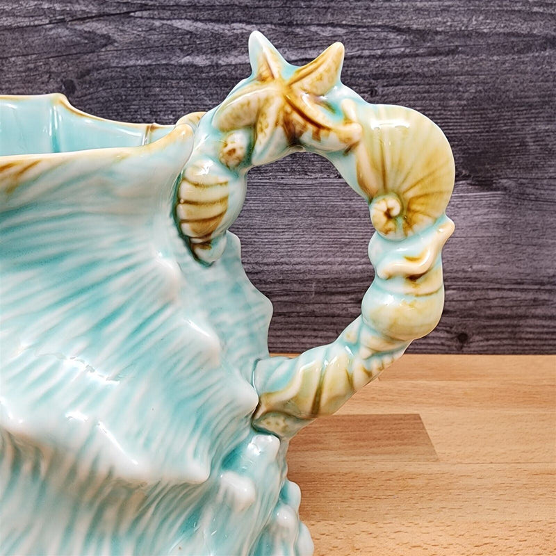 Load image into Gallery viewer, Shell Figure Pitcher Embossed Decorative Ocean Conch Sea Life by Blue Sky