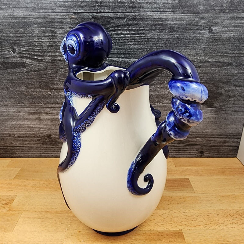 Load image into Gallery viewer, Blue Octopus Pitcher Embossed Decorative Ocean Sea Life by Blue Sky