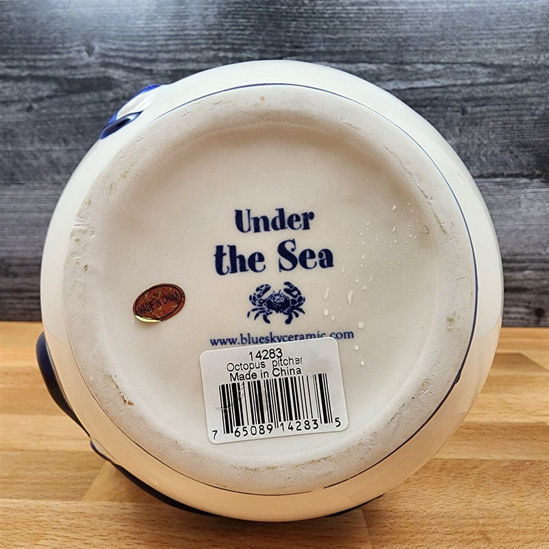 Load image into Gallery viewer, Blue Octopus Pitcher Embossed Decorative Ocean Sea Life by Blue Sky