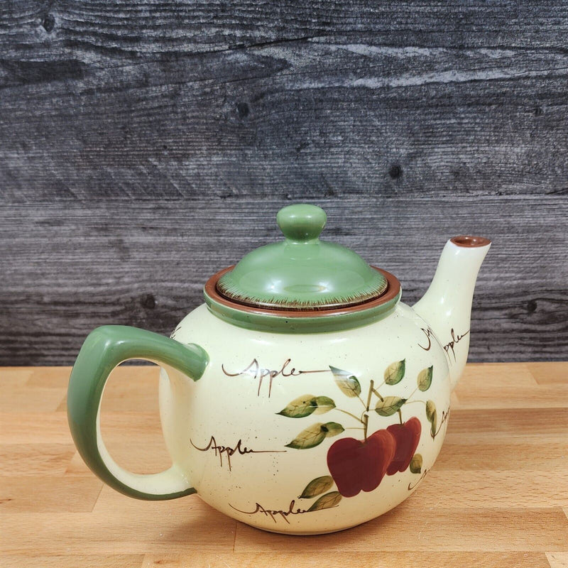 Load image into Gallery viewer, Apple Orchard Teapot Ceramics Floral with Lid by Home Interiors