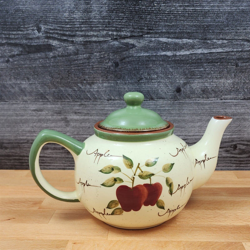 Load image into Gallery viewer, Apple Orchard Teapot Ceramics Floral with Lid by Home Interiors